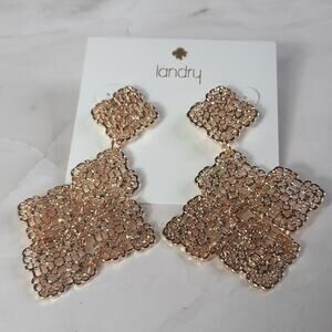 Landry Gold Filigree Dangle Earrings